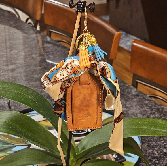 Louis Vuitton Accessories - Louis Vuitton Luggage Tag with Tassels & Twilly on Keychain/Bag Charm